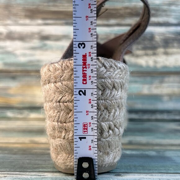 Toni Pons Ter Espadrille Sandal Womens Sz 6 Taupe Linen Slip On 100% Vegan Wedge - Picture 10 of 11